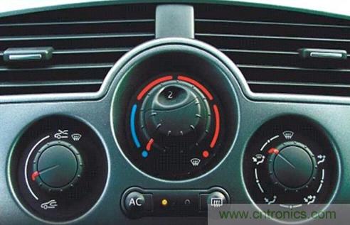 圖1. 典型汽車自動(dòng)空調(diào)用戶界面