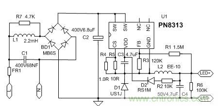 典型案例:非隔離5-40W的LED恒流驅(qū)動(dòng)的設(shè)計(jì)