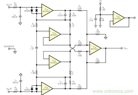 采用交流耦合儀表放大器實現(xiàn)共模抑制比性能的設(shè)計電路應(yīng)用 采用交流耦合儀表放大器實現(xiàn)共模抑制比性能的設(shè)計電路應(yīng)用