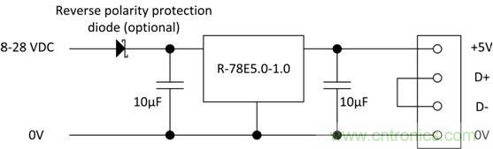 使用RECOM DC/DC轉(zhuǎn)換器作為USB充電器 使用RECOM DC/DC轉(zhuǎn)換器作為USB充電器