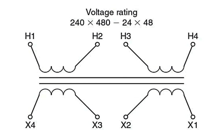 具有雙電壓額定值的變壓器配置 具有雙電壓額定值的變壓器配置