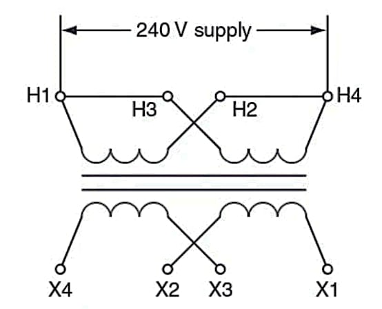 具有雙電壓額定值的變壓器配置 具有雙電壓額定值的變壓器配置