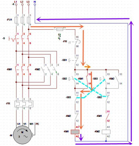 三種三相交流電動(dòng)機(jī)正反轉(zhuǎn)互鎖電路的分析 三種三相交流電動(dòng)機(jī)正反轉(zhuǎn)互鎖電路的分析